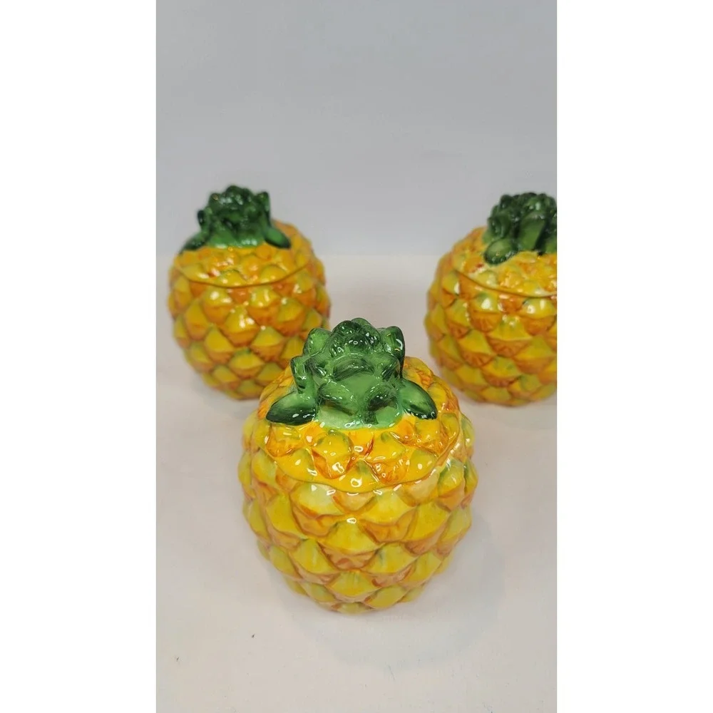 Temptations Fresh Crop‎ Pineapple Canisters Set Of 3